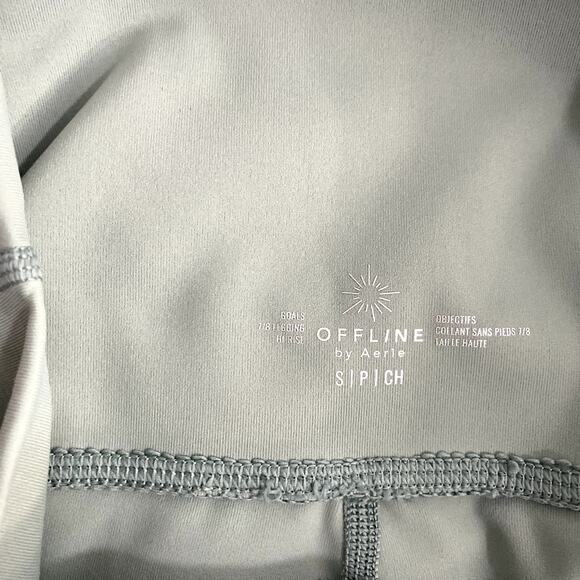 Aerie Offline Sage Green Mesh Panels Goals High Rise Athletic 7/8 Leggings S - Picture 5 of 9